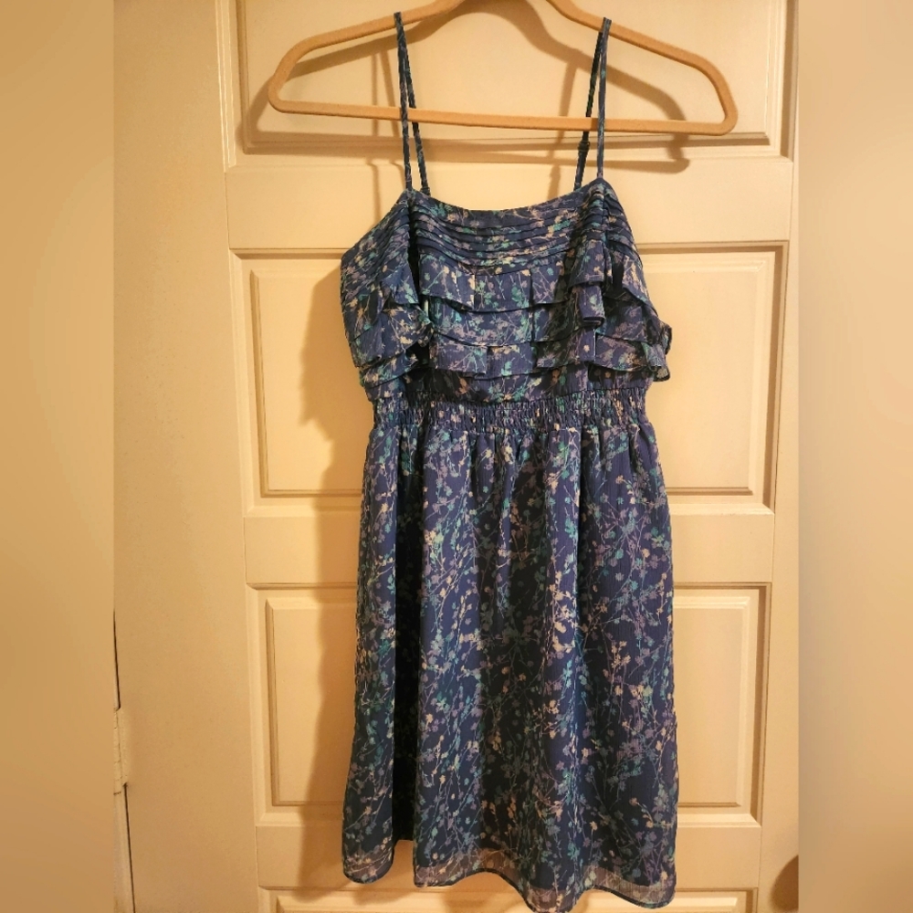 Lauren Conrad Blue Floral Mini Sundress - Picture 1 of 13
